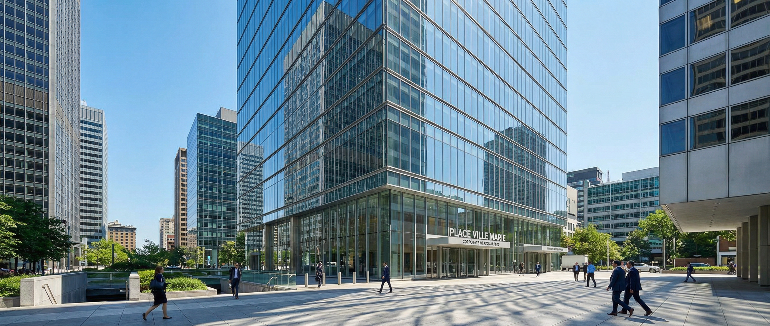 Bâtiment de bureaux moderne à Montréal